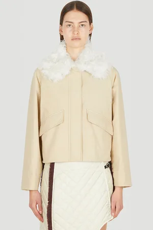 Durazzi Milano Contrast Collar Jacket - Femme Blousons Cream It - 40