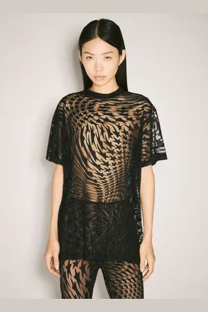 MUGLER Sheer Flocked Star T-shirt - Femme T-shirts Xs
