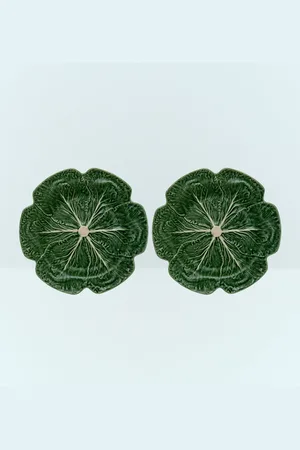 Bordallo Pinheiro Set Of Two Couve Charger Plates - Kitchen Green One Size