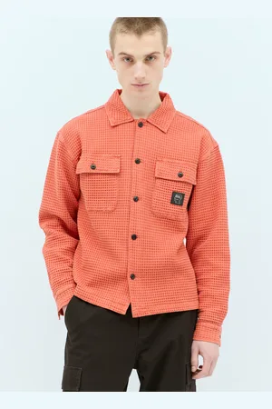 Brain Dead Waffle Button Chemise- Homme Chemises Orange S