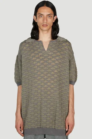 Isa Boulder Sphere Knit Polo Chemise- Homme Polos Grey M