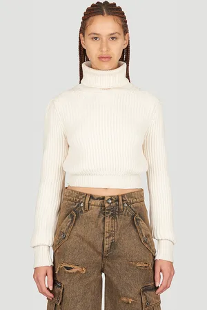 Dolce & Gabbana Crop Rib Sweater - Femme Pulls Cream It - 40