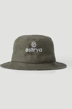 Ostrya Otis Logo Print Bucket Hat - Homme Chapeaux Green One Size