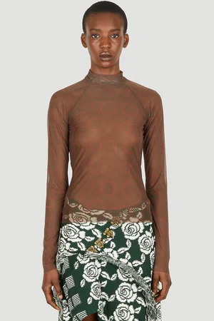Louise Lyngh Bjerregaard Sheer Mock Neck Top - Femme Hauts M