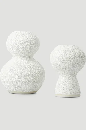 Marloe Marloe Set Of Two Lava & Bone Candlestick Holders - Candles & Scents One Size