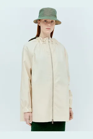 Burberry Check Hood Gabardine Parka - Femme Manteaux Cream M