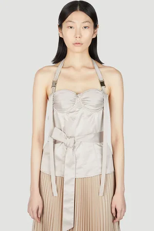 Rokh Halterneck Corset Top - Femme Hauts Beige Fr - 34