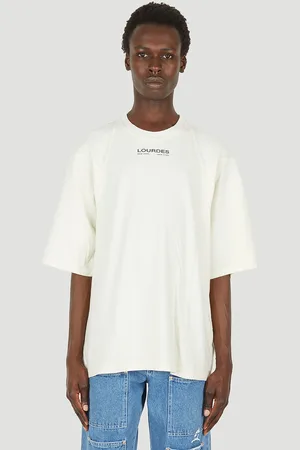Lourdes Logo Print Graphic T-shirt - Homme T-shirts Cream M