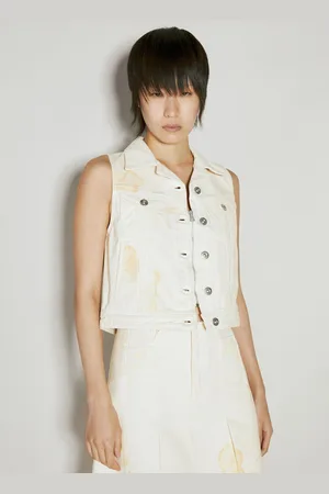 OUR LEGACY Mini Denim Vest - Femme Blousons Cream Fr - 36