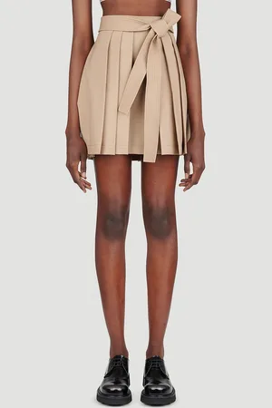 Kenzo Pleated Wool Mini Skirt - Femme Jupes Beige Fr - 36