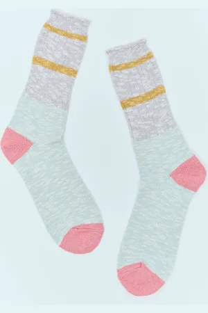 Brain Dead Slub Two Stripes Crew Socks - Homme Chaussettes Multicolour One Size