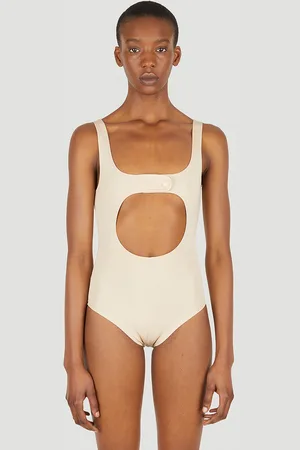 Courrèges Circle Button Bodysuit - Femme Hauts Beige 2