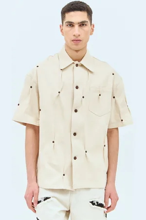 Kusikohc Multi Rivet Denim Chemise- Homme Chemises Beige S