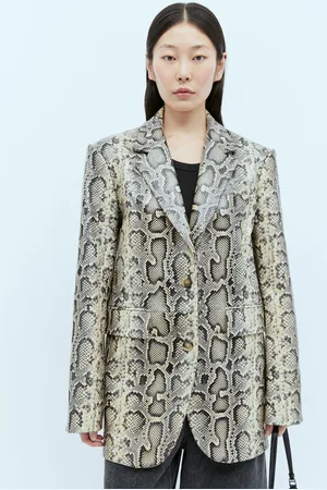 Sportmax Python-print Oversized Leather Blazer - Femme Blazers It - 40
