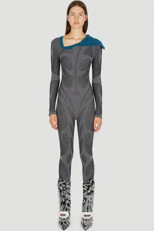 PAOLINA RUSSO Illusion Knit Catsuit - Femme Combinaisons Grey L