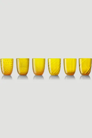 NasonMoretti Set Of Six Idra Water Glass - Glassware Yellow One Size