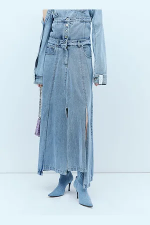 Rokh Extended Waistband Denim Skirt - Femme Jupes Eu - 38