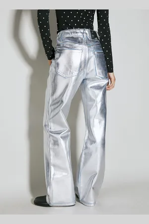 Paco rabanne Metallic Coated Denim Jeans - Femme Jeans 29