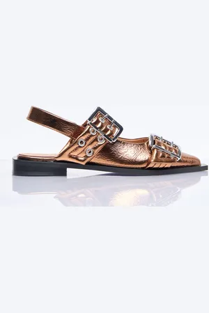 Ganni Feminine Buckle Ballerina Flats - Femme Chaussures Plates Eu - 36