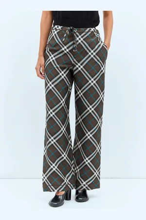 Burberry Check Silk Pantalon - Femme Pantalons Uk - 06