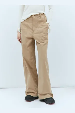 Moncler Wide-leg Twill Pantalon - Femme Pantalons Beige It - 40