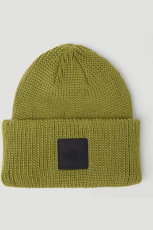 The North Face Logo Patch Beanie Hat - Homme Chapeaux Green One Size