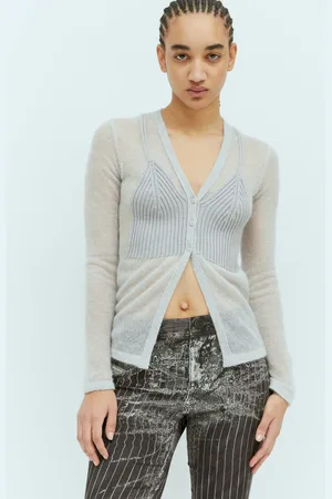 Diesel M-arina Lightweight Knit Cardigan - Femme Hauts Grey M