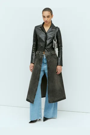 Diesel L-ory Leather And Denim Coat - Femme Manteaux It - 40