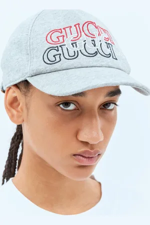 Gucci Logo Embroidery Baseball Cap - Femme Chapeaux Grey M
