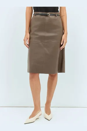Totême Double Leather Skirt - Femme Jupes Fr - 34