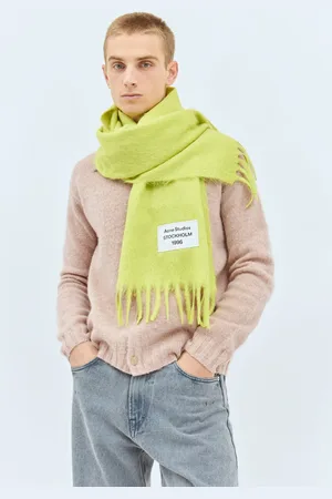 Acne Studios Skinny Fringe Alpaca Scarf - Homme Echarpes Yellow One Size