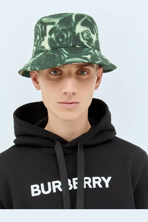 Burberry Rose Print Wax Bucket Hat - Homme Chapeaux Green L
