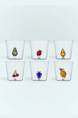Ichendorf Milano Set Of Six Fruits And Flowers Tumblers - Glassware Multicolour One Size