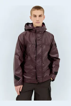 Stone Island Layered Coated Jacket - Homme Blousons Burgundy L