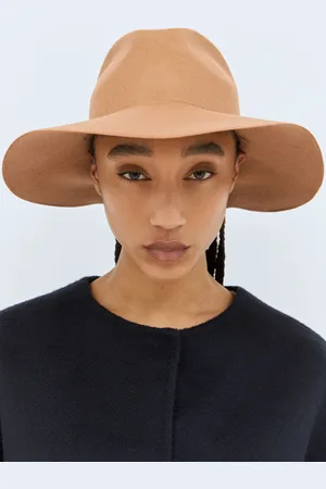 Max Mara Felt Wool Wide Brim Hat - Femme Chapeaux Camel 57