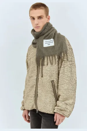Acne Studios Skinny Fringe Alpaca Scarf - Homme Echarpes Grey One Size