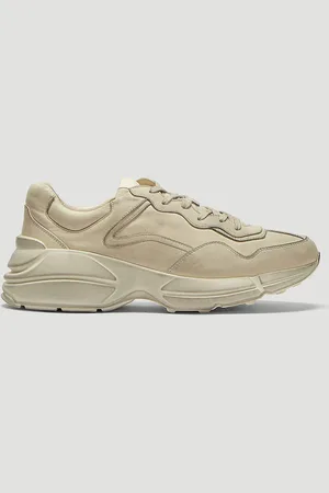 Gucci Rhyton Dirt Leather Baskets- Homme BasketsBlanc Uk - 10