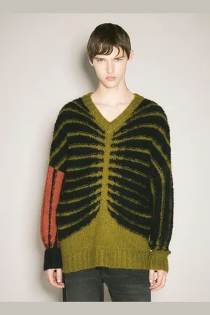 Kennel & Schmenger Knitted Colour-blocked Sweater - Homme Pulls Green S