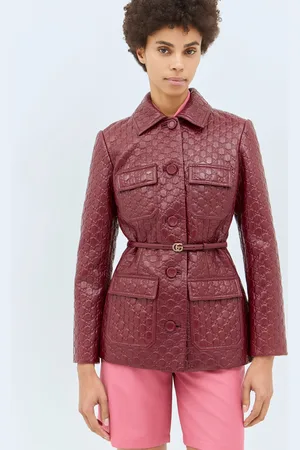 Gucci Interlocking G Leather Jacket - Femme Blousons It - 40