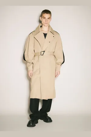 MUGLER Belted Trench Coat - Homme Manteaux Beige S
