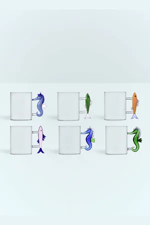 Ichendorf Milano Set Of Six Marine Garden Mugs - Tea & Coffee Clear One Size