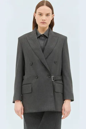 Max Mara Double-breasted Wool Blazer - Femme Blazers Grey It - 40