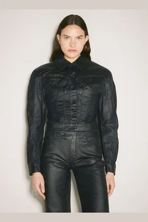 MUGLER Waxed Denim Jacket - Femme Blousons Fr - 34