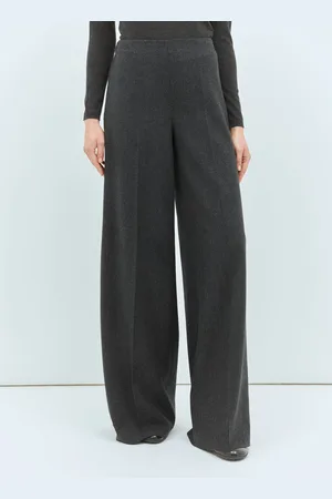 Max Mara Wide-leg Wool Felt Pantalon - Femme Pantalons Grey It - 44