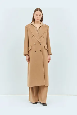 Max Mara Double-breasted Camel Coat - Femme Manteaux Camel It - 42