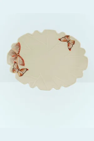 Bordallo Pinheiro Cloudy Butterflies Oval Platter - Kitchen Cream One Size