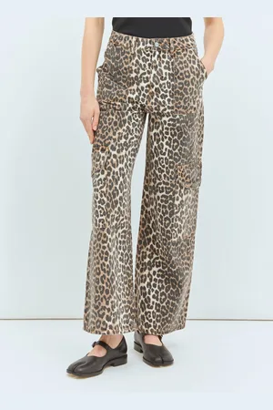 Ganni Angi Leopard Print Jeans - Femme Jeans 26