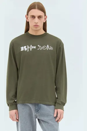Brain Dead Earth Wisdom Long-sleeve T-shirt - Homme T-shirts Green S