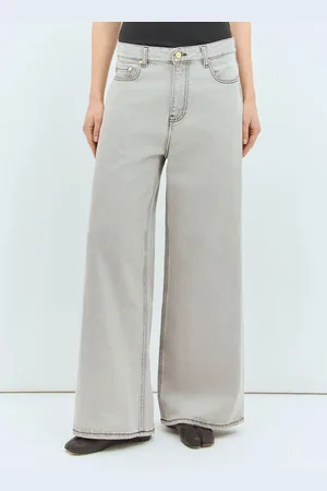 Ganni Future Wide-leg Jeans - Femme Jeans Grey 25