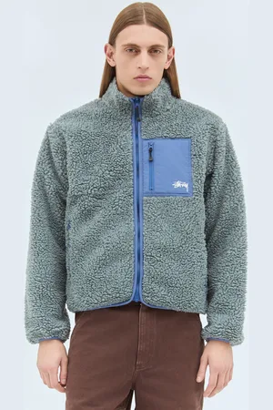 STUSSY Sherpa Reversible Jacket - Homme Blousons Grey M